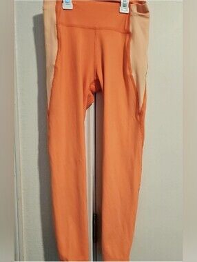 all in motion Orange and Peach Contrast Panel Leggings